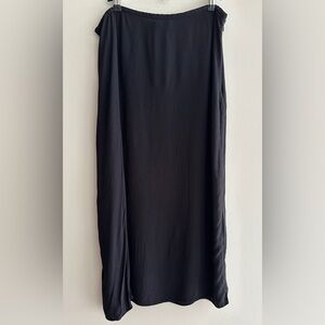 H&M Women’s Black Solid Midi Slit Skirt, Size 12